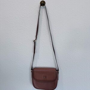 Vintage Burberrys Brown Pebbled Leather Crossbody Bag w/ COA